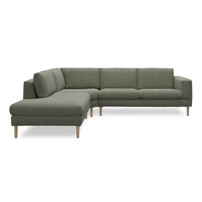 Nyland vänstervänd hörnsoffa med puffavslutning