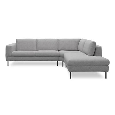 Nyland högervänd hörnsoffa med puffavslutning