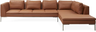 Nordskov högervänd hörnsoffa med puffavslutning