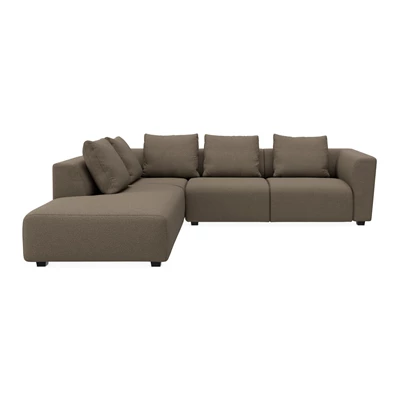 Solaro vänstervänd hörnsoffa med puffavslutning