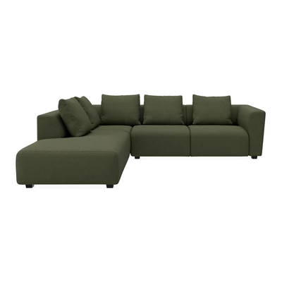 Solaro vänstervänd hörnsoffa med puffavslutning