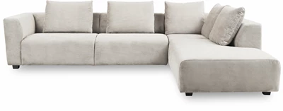 Solaro högervänd hörnsoffa med puffavslutning