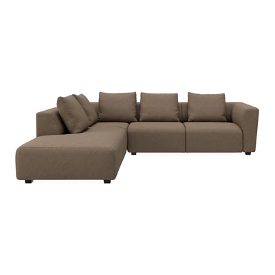 Solaro vänstervänd hörnsoffa med puffavslutning