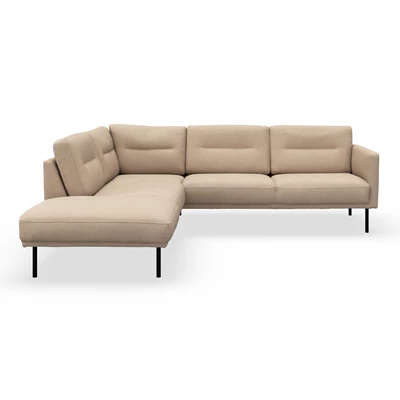 Larvik vänstervänd hörnsoffa med puffavslutning