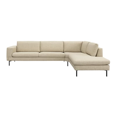 Nyland högervänd hörnsoffa med puffavslutning