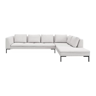 Nordskov högervänd hörnsoffa med puffavslutning