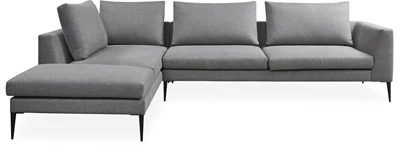 Vetland vänstervänd hörnsoffa med puffavslutning