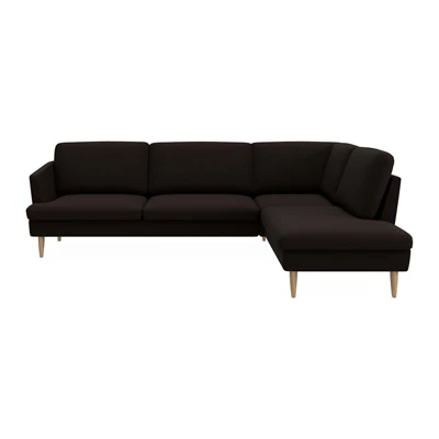 Timian högervänd hörnsoffa med puffavslutning