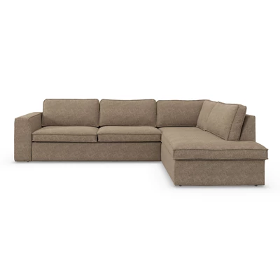 Runar högervänd hörnsoffa med puffavslutning