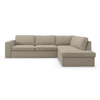 Runar högervänd hörnsoffa med puffavslutning