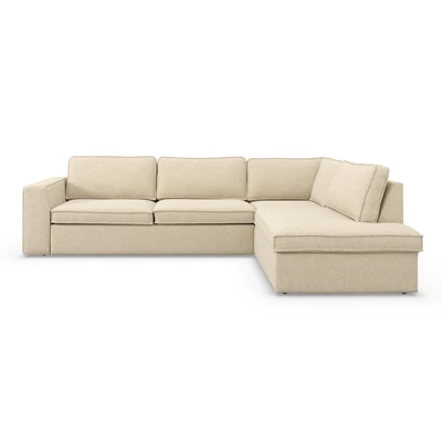 Runar högervänd hörnsoffa med puffavslutning