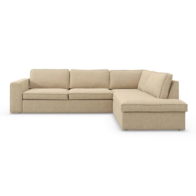 Runar högervänd hörnsoffa med puffavslutning