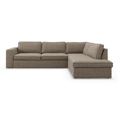 Runar högervänd hörnsoffa med puffavslutning