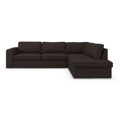 Runar högervänd hörnsoffa med puffavslutning