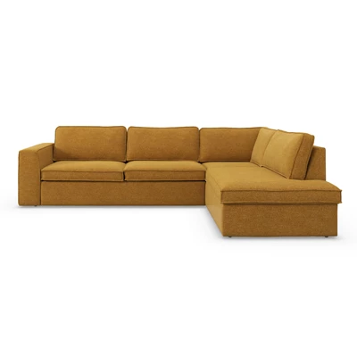 Runar högervänd hörnsoffa med puffavslutning