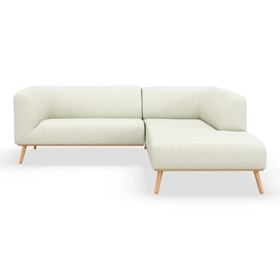 Land högervänd hörnsoffa med puffavslutning