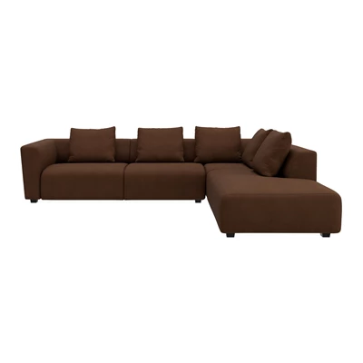 Solaro högervänd hörnsoffa med puffavslutning