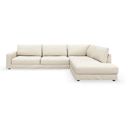 Norsberg högervänd hörnsoffa med puffavslutning