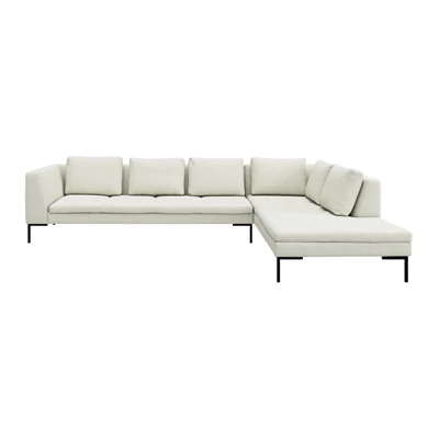 Nordskov högervänd hörnsoffa med puffavslutning