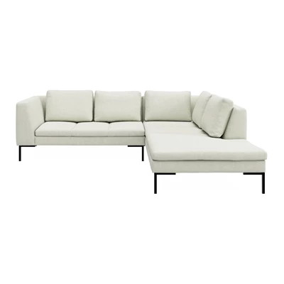 Nordskov högervänd hörnsoffa med puffavslutning