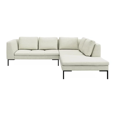 Nordskov högervänd hörnsoffa med puffavslutning