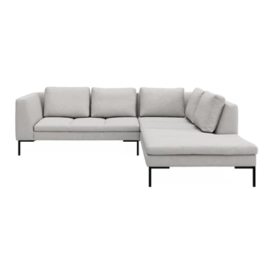 Nordskov högervänd hörnsoffa med puffavslutning