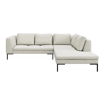 Nordskov högervänd hörnsoffa med puffavslutning