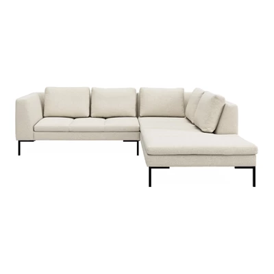 Nordskov högervänd hörnsoffa med puffavslutning