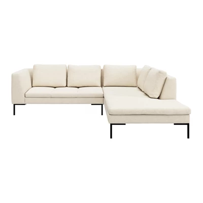 Nordskov högervänd hörnsoffa med puffavslutning