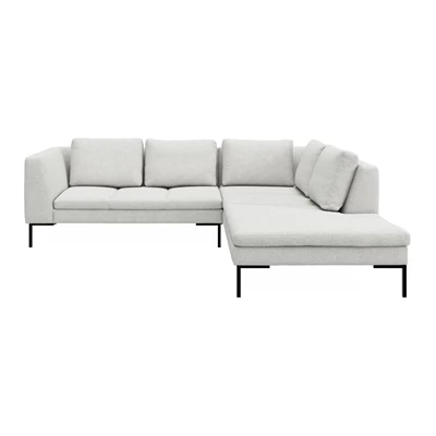 Nordskov högervänd hörnsoffa med puffavslutning