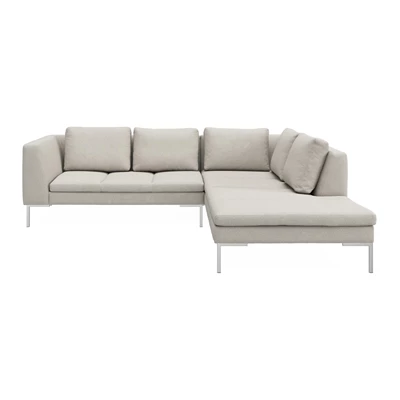 Nordskov högervänd hörnsoffa med puffavslutning