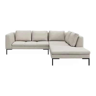 Nordskov högervänd hörnsoffa med puffavslutning