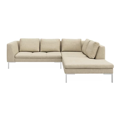 Nordskov högervänd hörnsoffa med puffavslutning