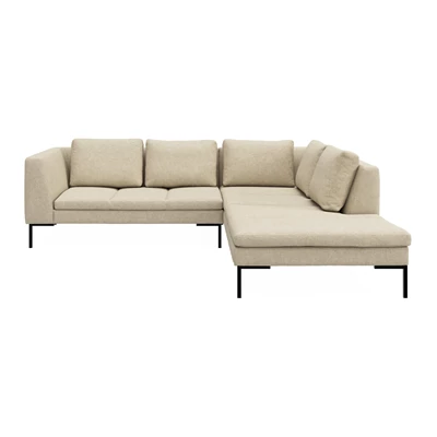 Nordskov högervänd hörnsoffa med puffavslutning