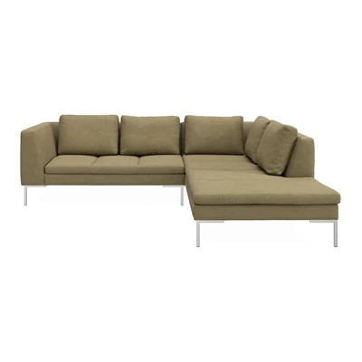 Nordskov högervänd hörnsoffa med puffavslutning