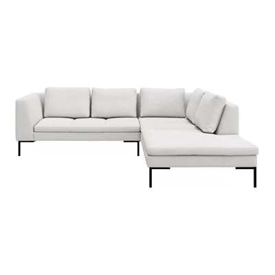 Nordskov högervänd hörnsoffa med puffavslutning