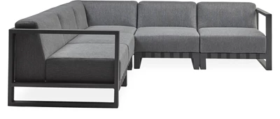Nestor Loungehörnsoffa av 5 moduler mörkgrå/svart