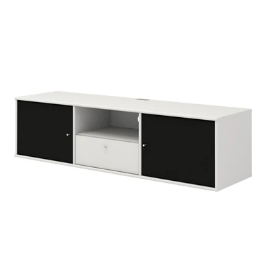 Mistral AV TV-enhet med 2 luckor + 1 låda vit/svart