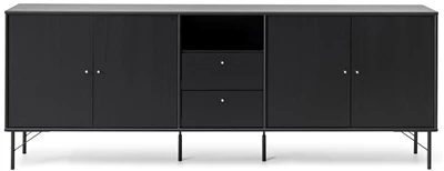 Mistral Classic Skänk med 4 dörrar, 2 lådor + svarta ben