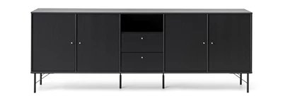 Mistral Classic Svart skänk med 2 lådor, 4 luckor + ben