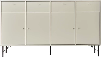 Mistral Classic Beige skänk med 4 dörrar, 4 lådor + svarta ben