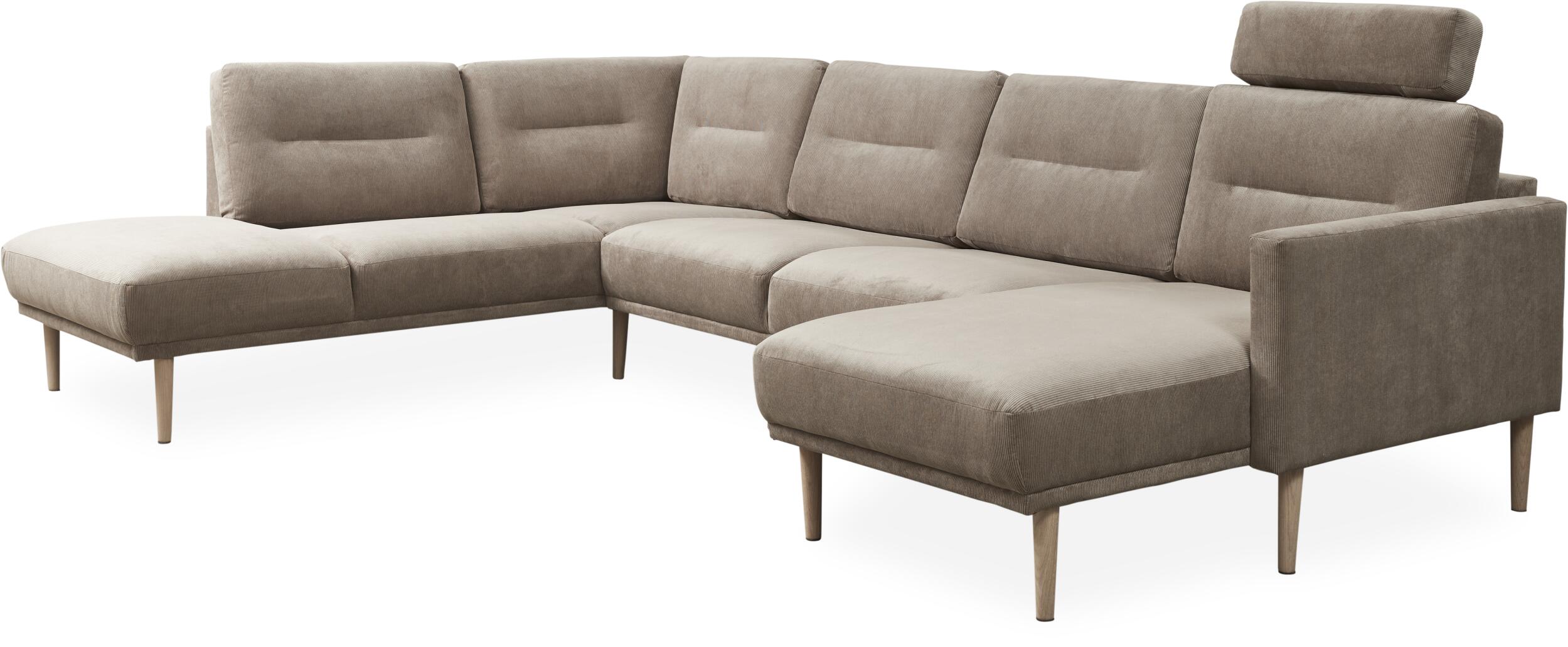 Larvik högervänd hörnsoffa med schäslong inkl. nackstöd