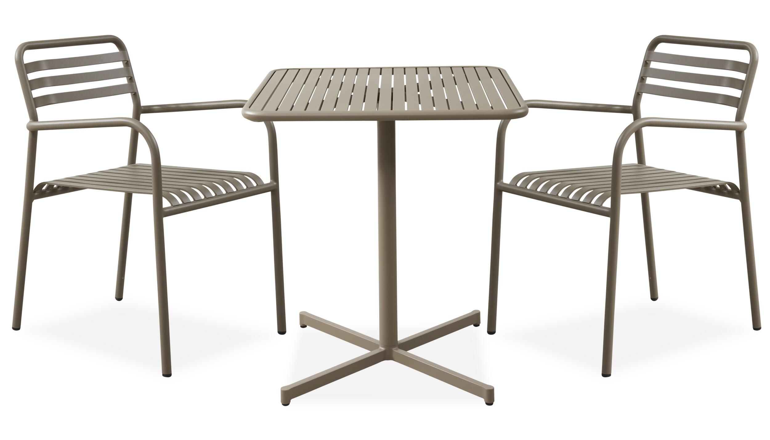 Galia Caféset med 1 bord + 2 stolar beige