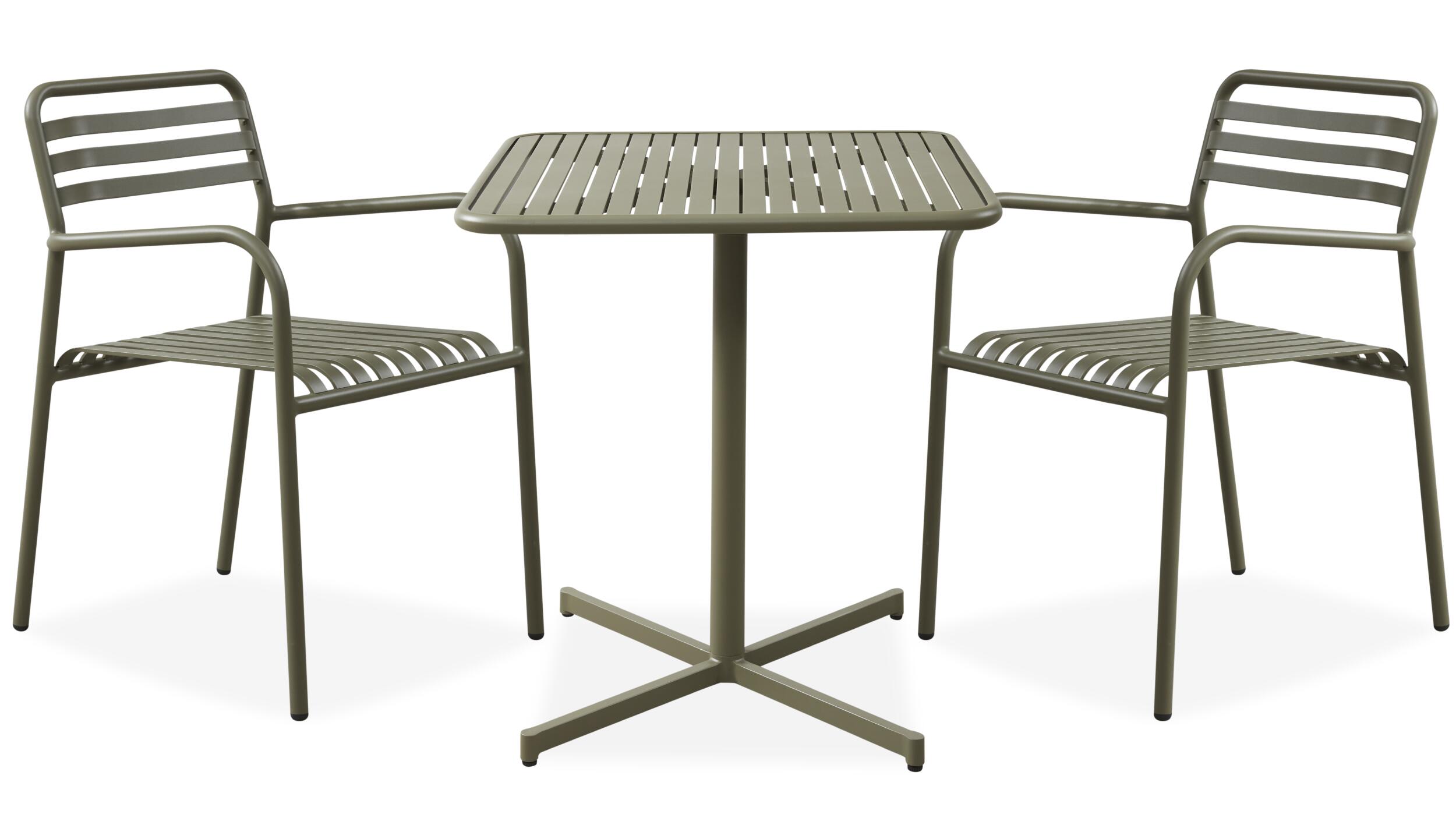 Galia Caféset med 1 bord + 2 stolar mörkgrön