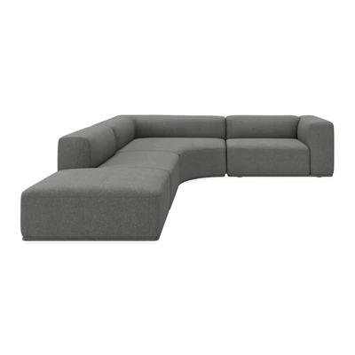 Zano 3-sits högervänd hörnsoffa inkl. fotpall
