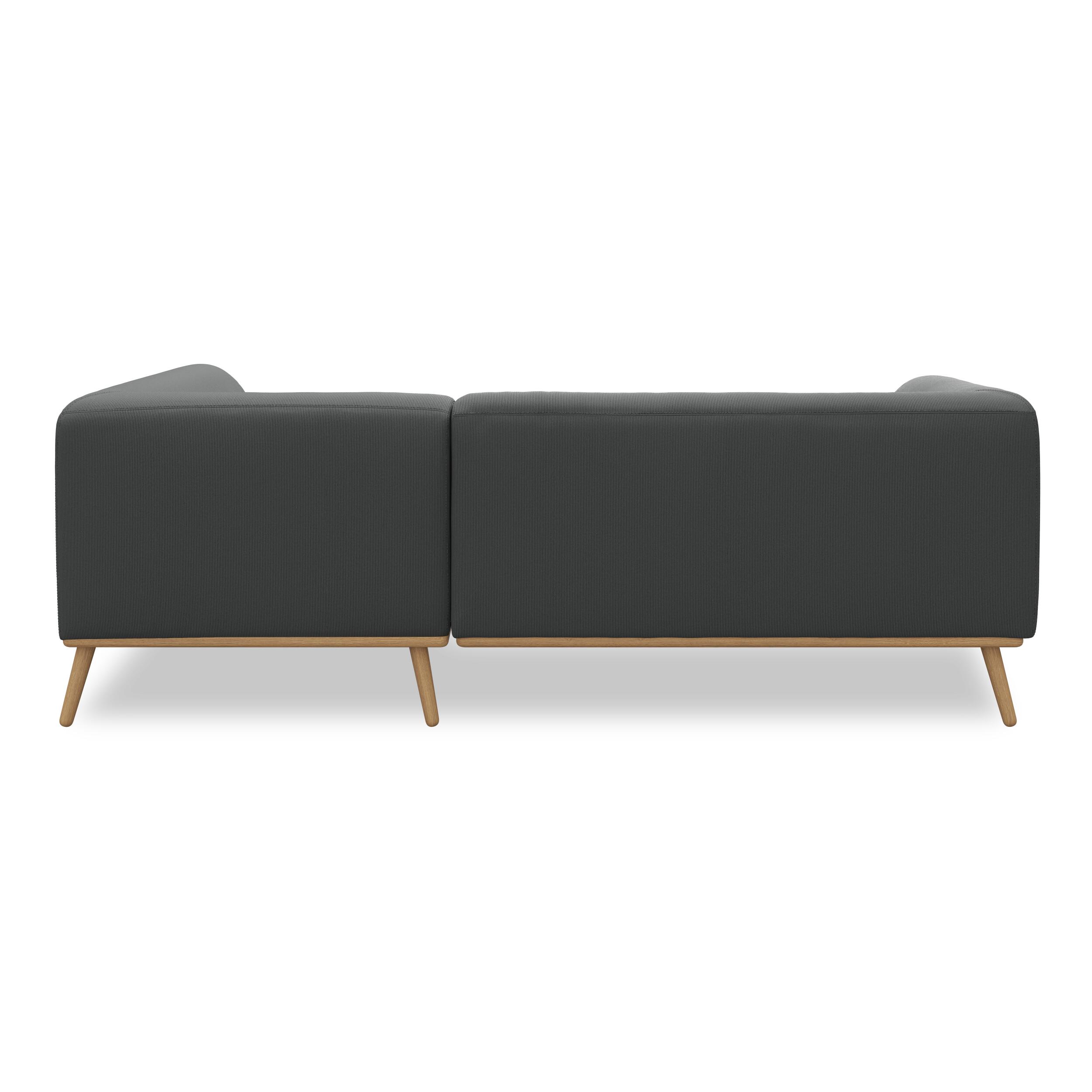 Land högervänd hörnsoffa med puffavslutning 