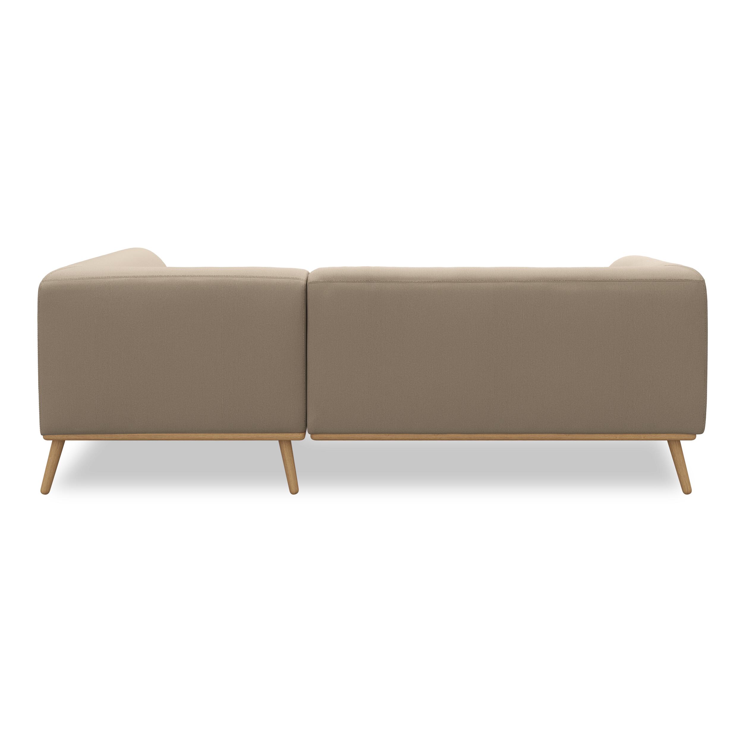 Land högervänd hörnsoffa med puffavslutning 