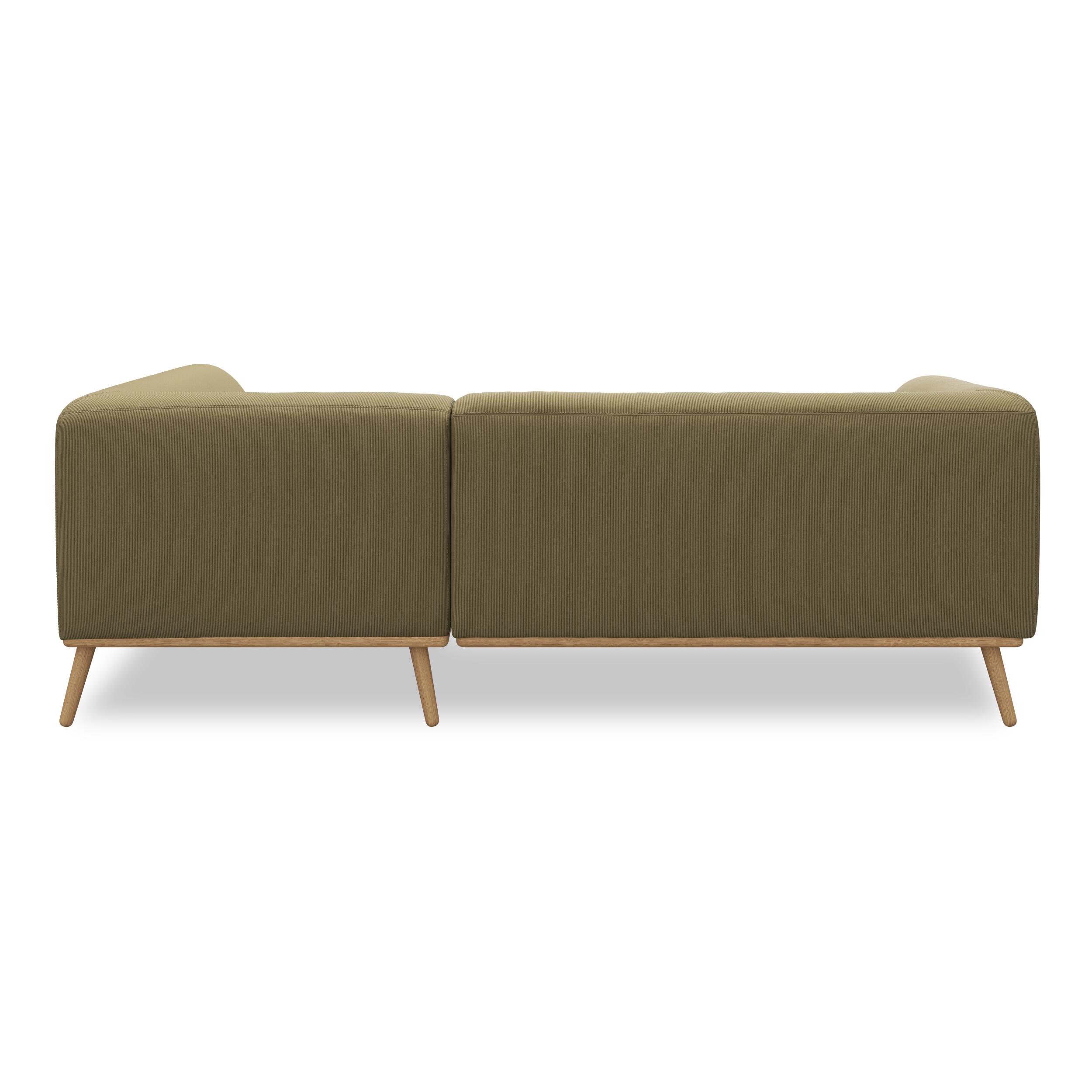 Land högervänd hörnsoffa med puffavslutning 