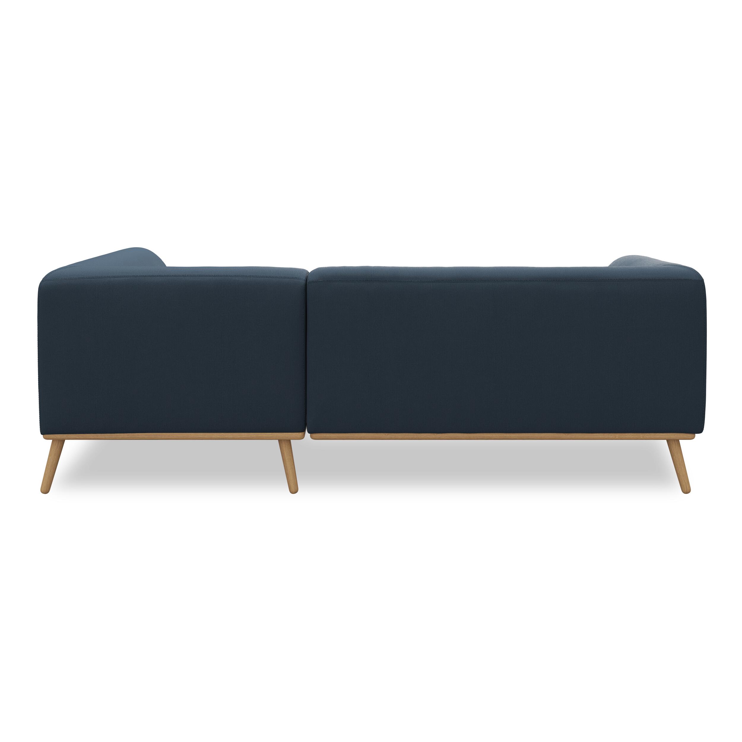 Land högervänd hörnsoffa med puffavslutning 