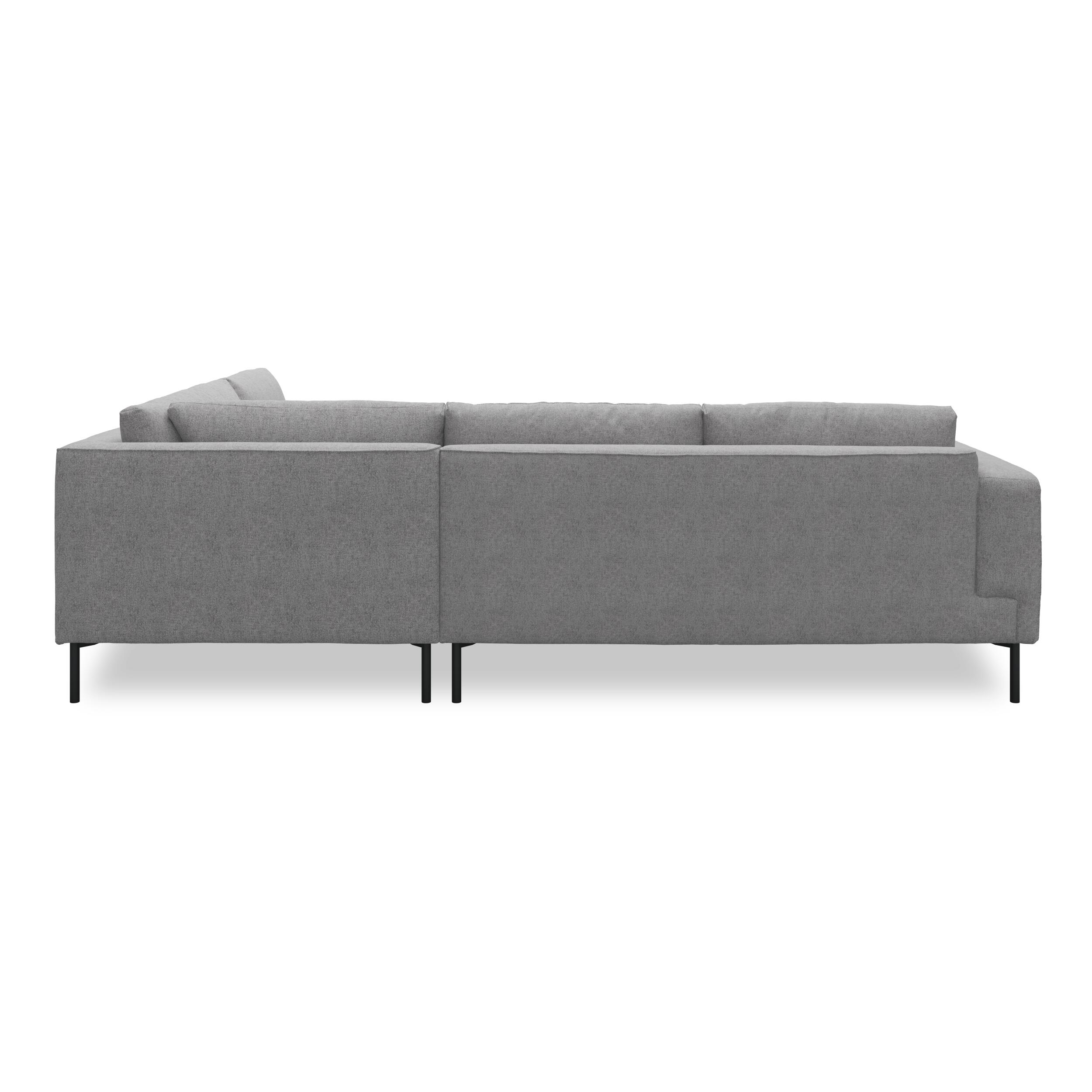 Nyland högervänd hörnsoffa med puffavslutning 